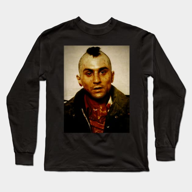 Taxi Driver Art Long Sleeve T-Shirt by Paskwaleeno